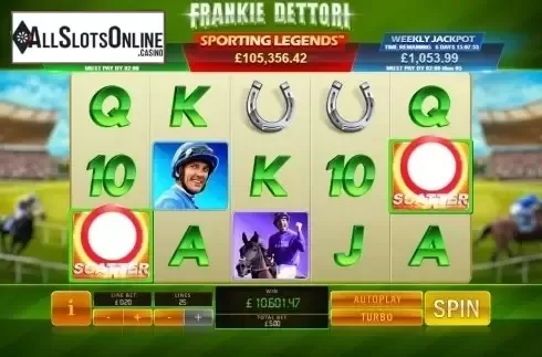 Scatter screen. Frankie Dettori: Sporting Legends from Playtech