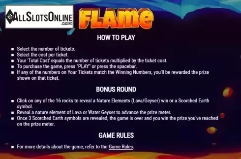 Game Rules screen 2