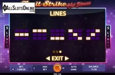 Paylines. Fruit Strike: Hot Staxxx from Bet2Tech