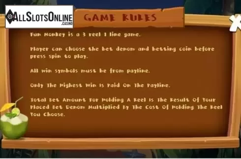 Hold Reel Rules Screen
