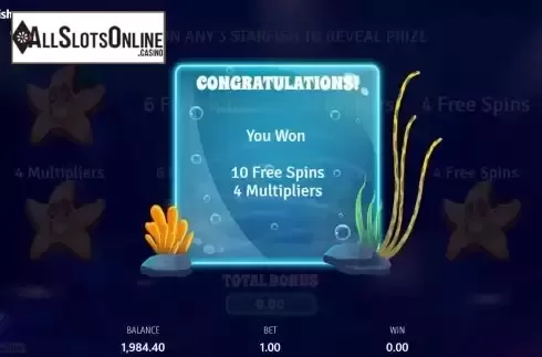 Win Bonus Game screen