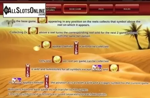 Paytable 3. Golden Egypt from IGT