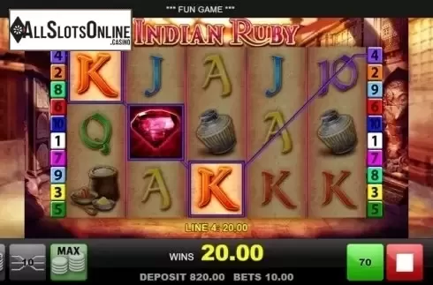 Win Screen. Indian Ruby from Merkur