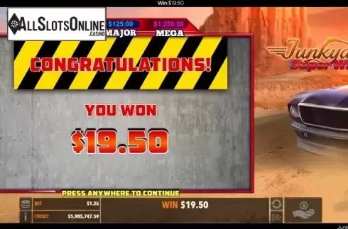 Win Free Spins screen