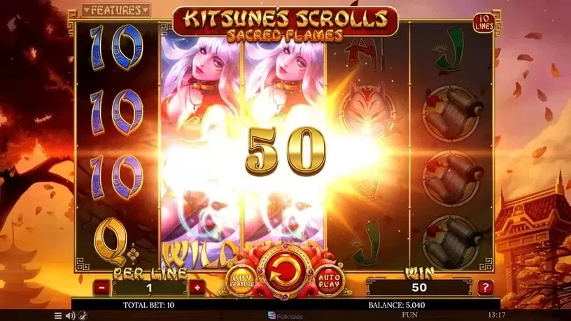 Kitsune's Scrolls Sacred Flames slot screenshot 2