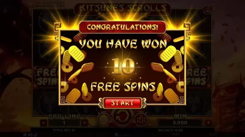 Kitsune's Scrolls Sacred Flames slot screenshot 5
