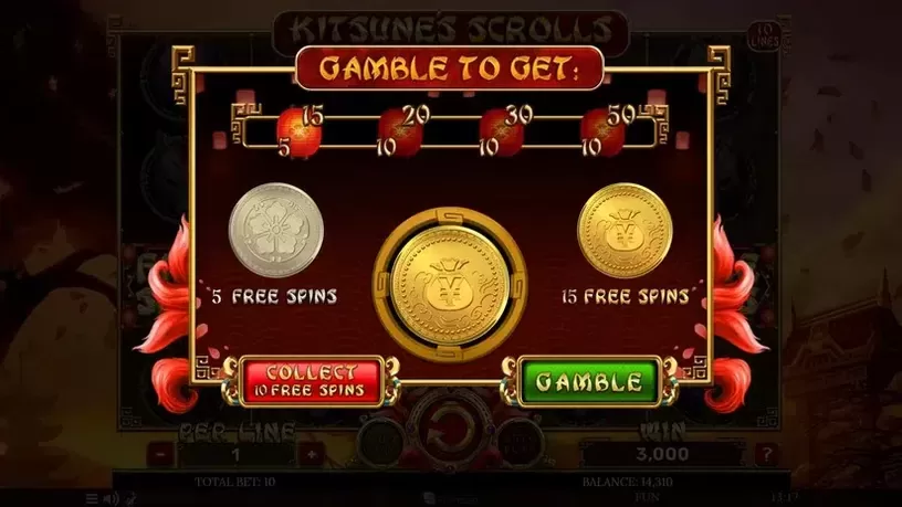Kitsune's Scrolls Sacred Flames slot screenshot 6