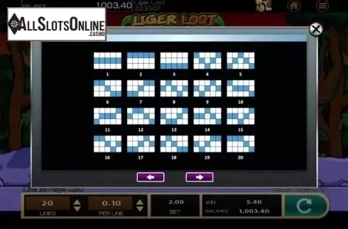 Paylines. Liger Loot from High 5 Games