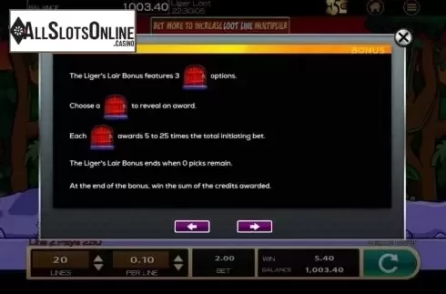 Info 2. Liger Loot from High 5 Games