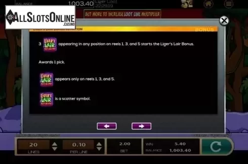 Info 1. Liger Loot from High 5 Games