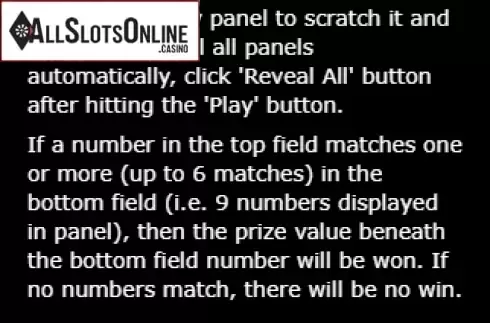 Paytable 1. Lotto Bronze from gamevy