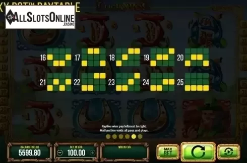 Paylines. Lucky Pot from SYNOT
