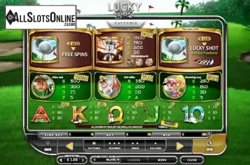 Paytable. Lucky Swing from Oryx