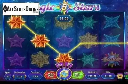 Win Screen. Magic Stars 5 from Wazdan