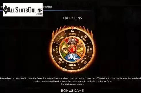 Bonus wheel screen