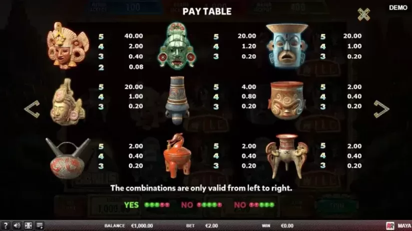 Maya slot screenshot 2