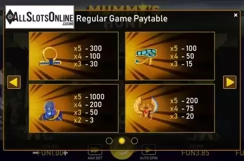 Paytable screen 2