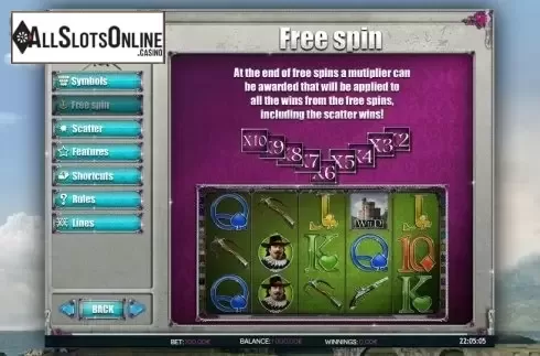 Paytable 2. Musketeer Slot from iSoftBet