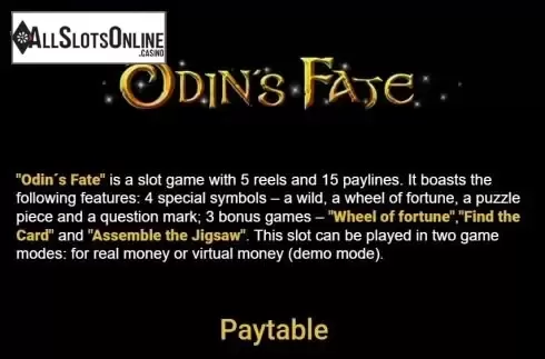 Paytable 1