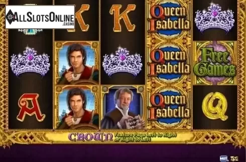 Game Workflow screen. Queen Isabella from High 5 Games