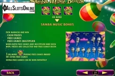Paytable 2. Samba Brazil from Playtech