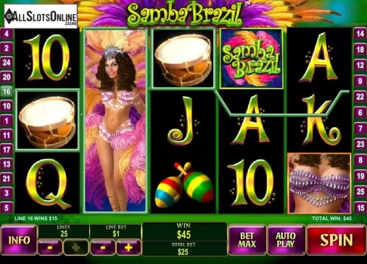 Win screen. Samba Brazil from Playtech