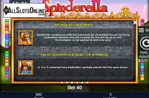 Paytable 3. Spinderella from Greentube