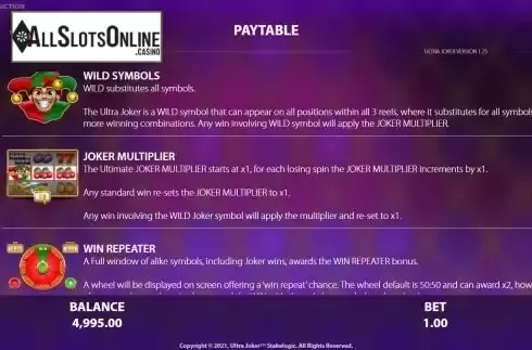 Features screen