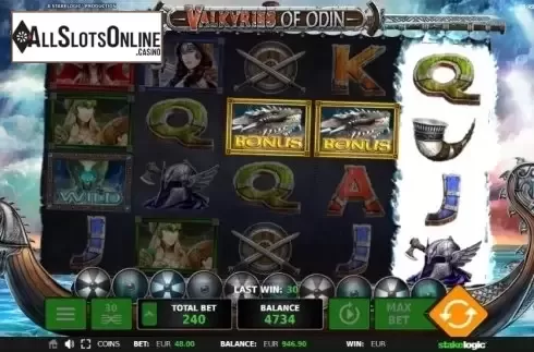 Screen 6. Valkyries of Odin from StakeLogic