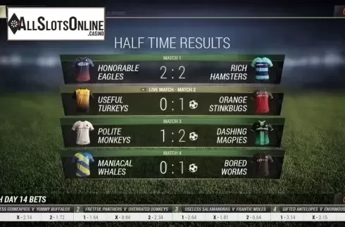 Game Screen. Virtual Football (Leap Gaming) from Leap Gaming