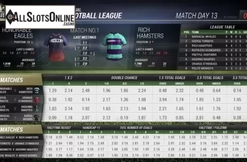 Game Screen. Virtual Football (Leap Gaming) from Leap Gaming