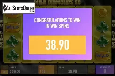 Win Free Spins screen