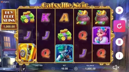 Catsville Noir slot screenshot 1