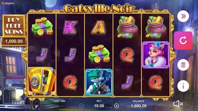 Catsville Noir slot screenshot 1
