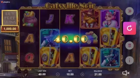 Catsville Noir slot screenshot 3