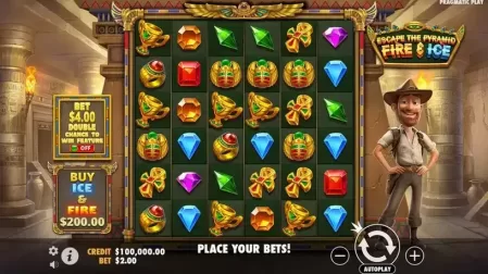 Escape the Pyramid – Fire & Ice slot screenshot 1