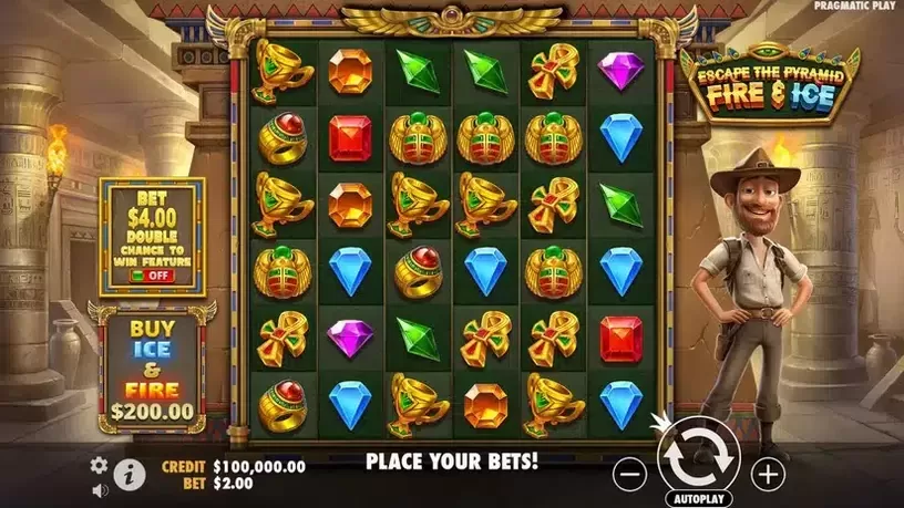 Escape the Pyramid – Fire & Ice slot screenshot 1