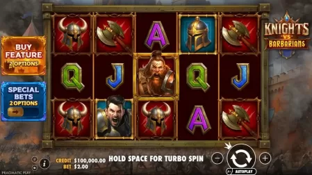 Knights vs Barbarians slot screenshot 1