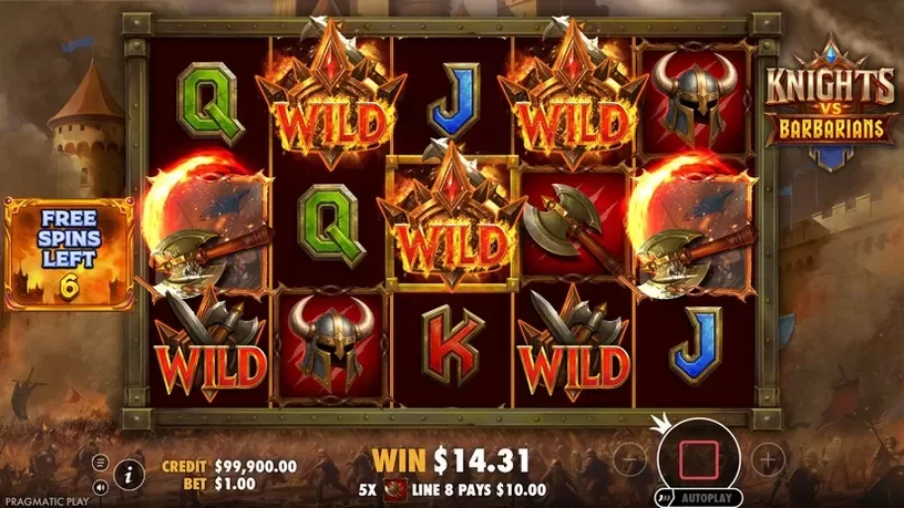 Knights vs Barbarians slot screenshot 5