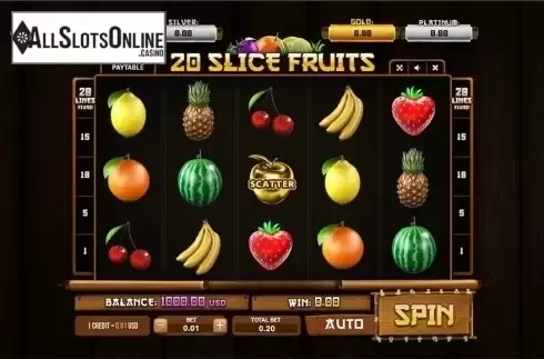 Reels screen. 20 Slice Fruits from Betixon