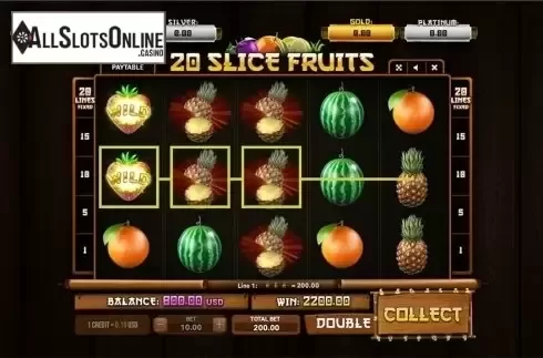 Win screen 2. 20 Slice Fruits from Betixon