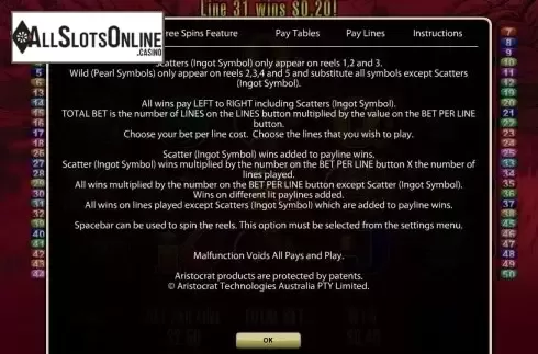 Screen2. 50 Dragons from Aristocrat