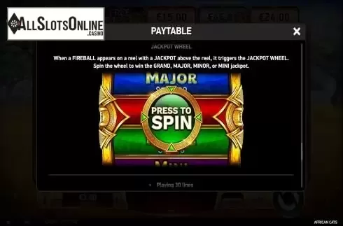 Jackpot wheel screen