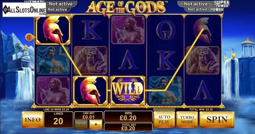 Win Screen. Age of the Gods from Playtech