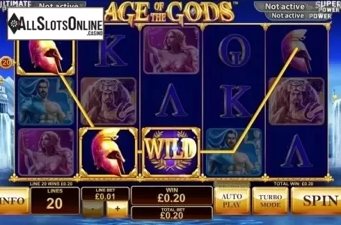 Win Screen. Age of the Gods from Playtech