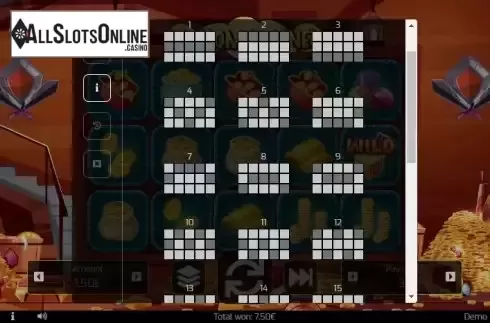 Paylines screen