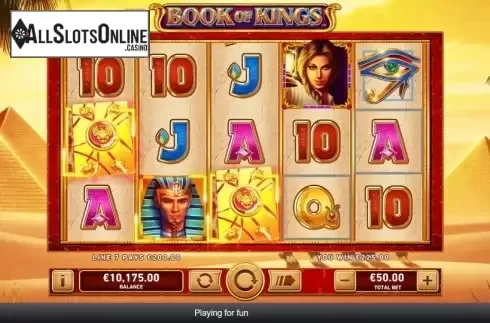 Win Screen. Book Of Kings from Rarestone Gaming