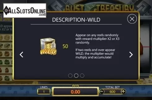 Paytable 2. Bust Treasury from Dragoon Soft