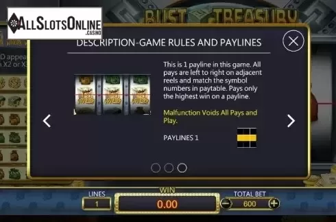 Game rules. Bust Treasury from Dragoon Soft