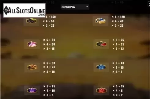 Paytable screen 2